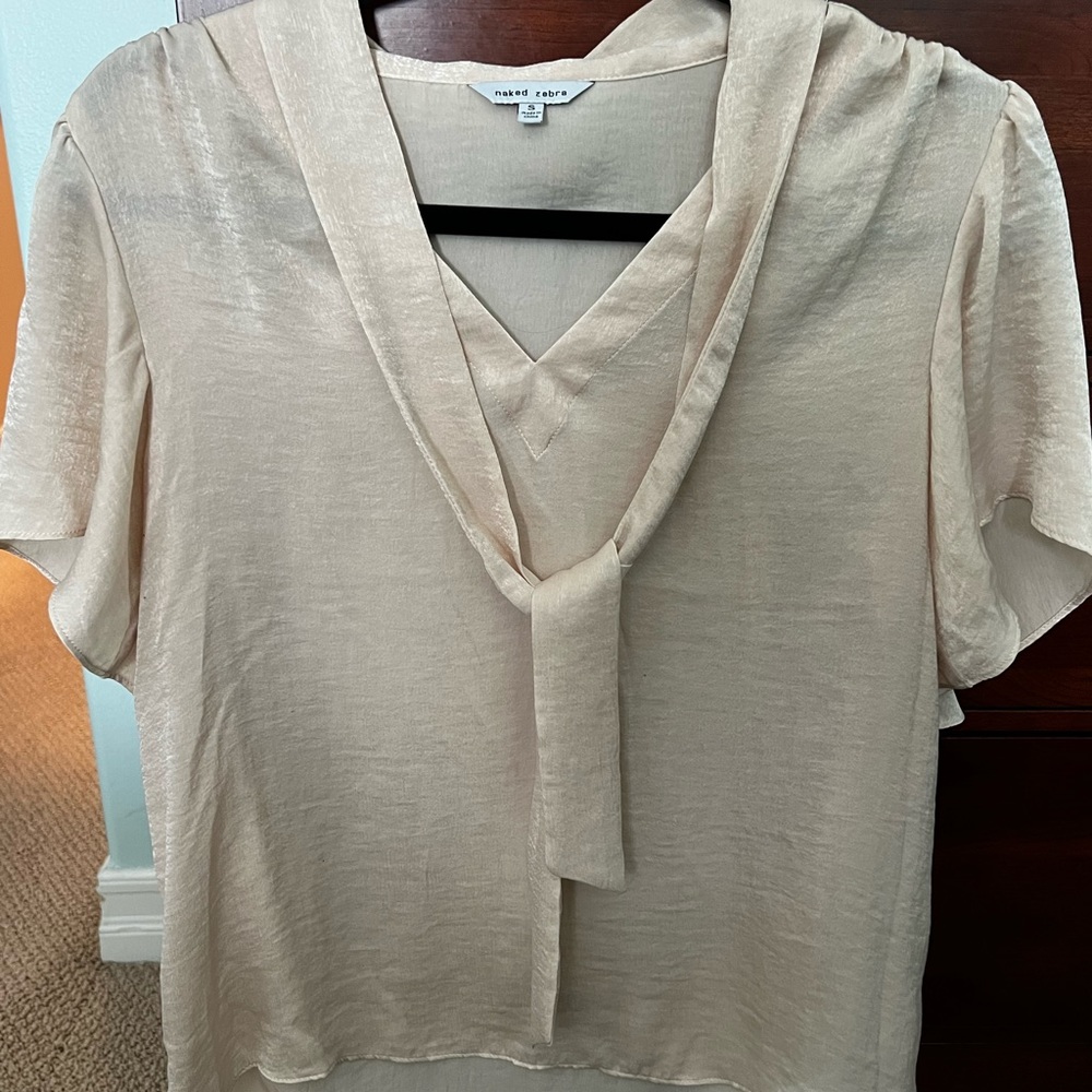 Naked Zebra champagne top size small